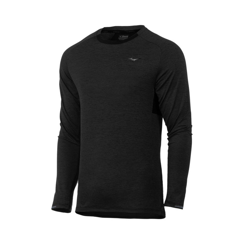 Panske Treningove Oblecenie Mizuno Alpha Long Sleeve Čierne Vypredaj RJKD94572